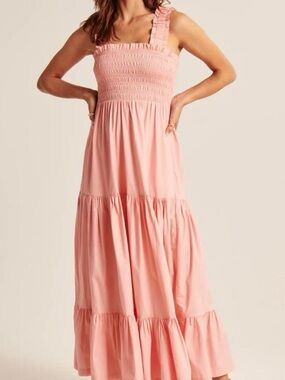 Abercrombie Pink Ruffled WOMENS Dress Size Large